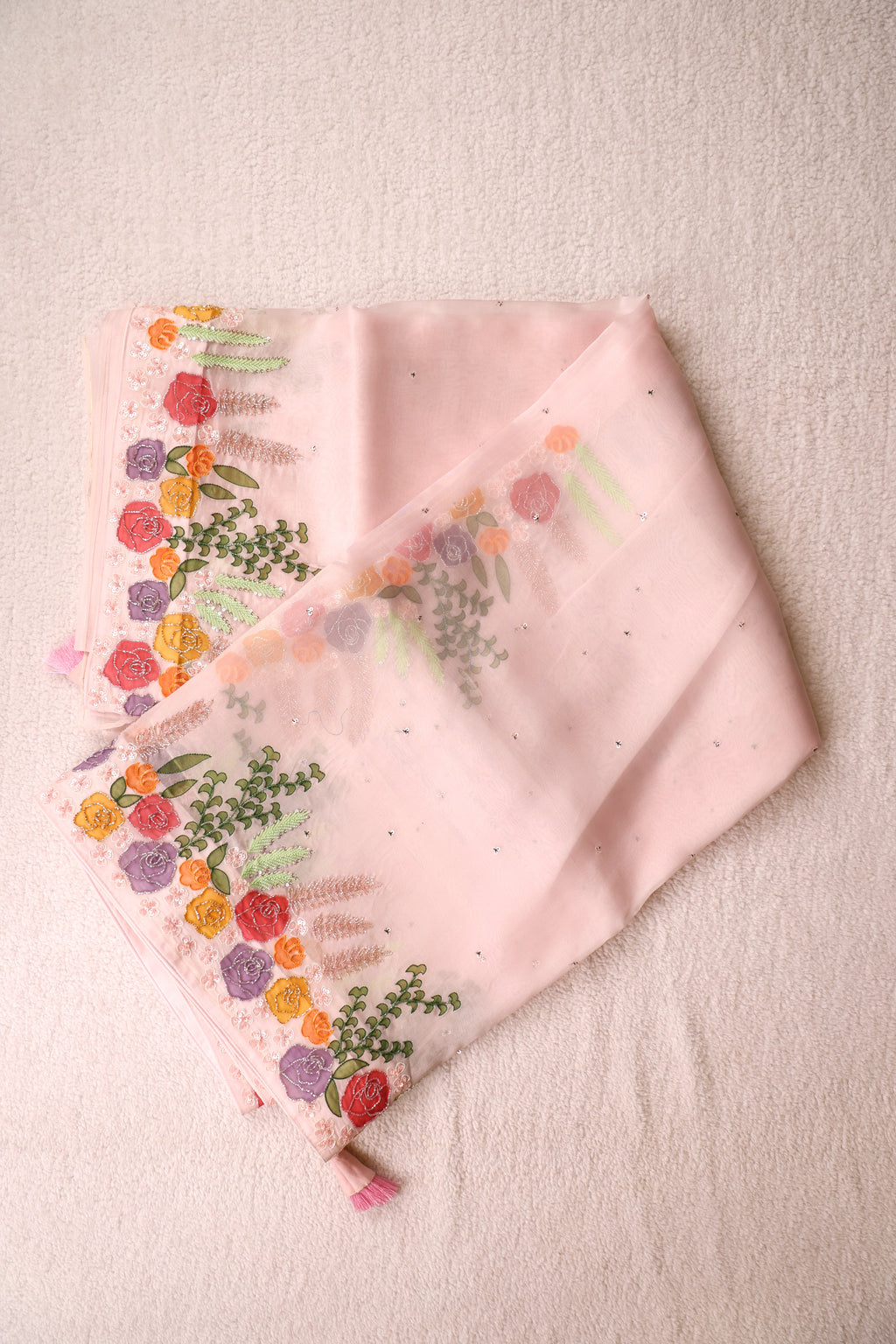 Pure Organza Saree Flora Hand Work