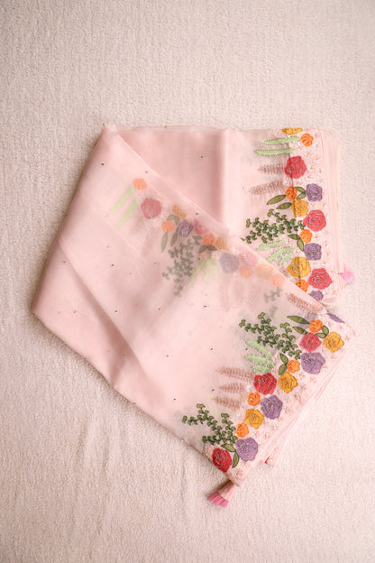 Pure Organza Saree Flora Hand Work
