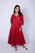 Elegant Red  3-piece Kurti Set