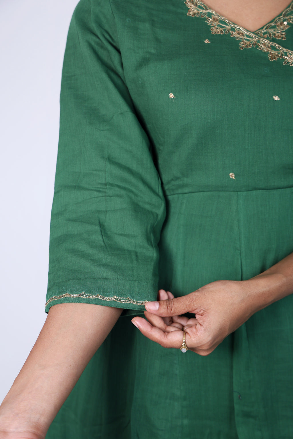 Elegant Dark  green 3-Piece kurti