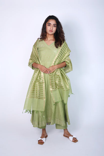 Elegant Green 3-Piece kurti set