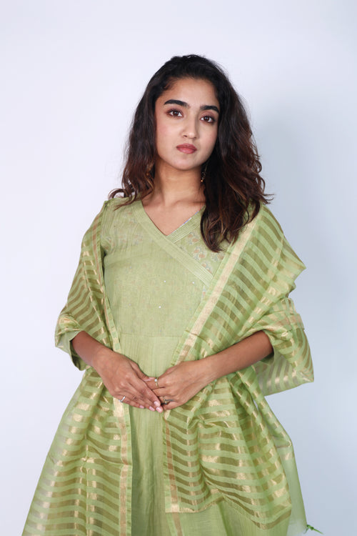 Elegant Green 3-Piece kurti set