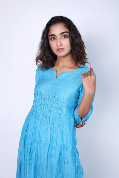 Charming blue 3-piece kurti set