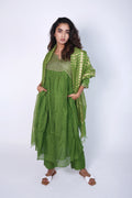 Stylish Green 3-piece Kurti Set